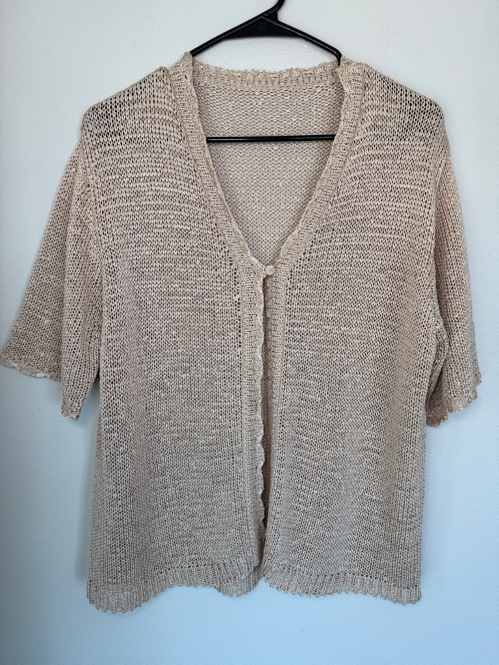 Vintage Knit Cottage Fairy Grunge Boho Short Sleeve Cardigan